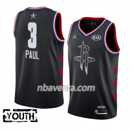 Camiseta Niños Houston Rockets Chris Paul 3 2019 All-Star Jordan Brand Negro Swingman